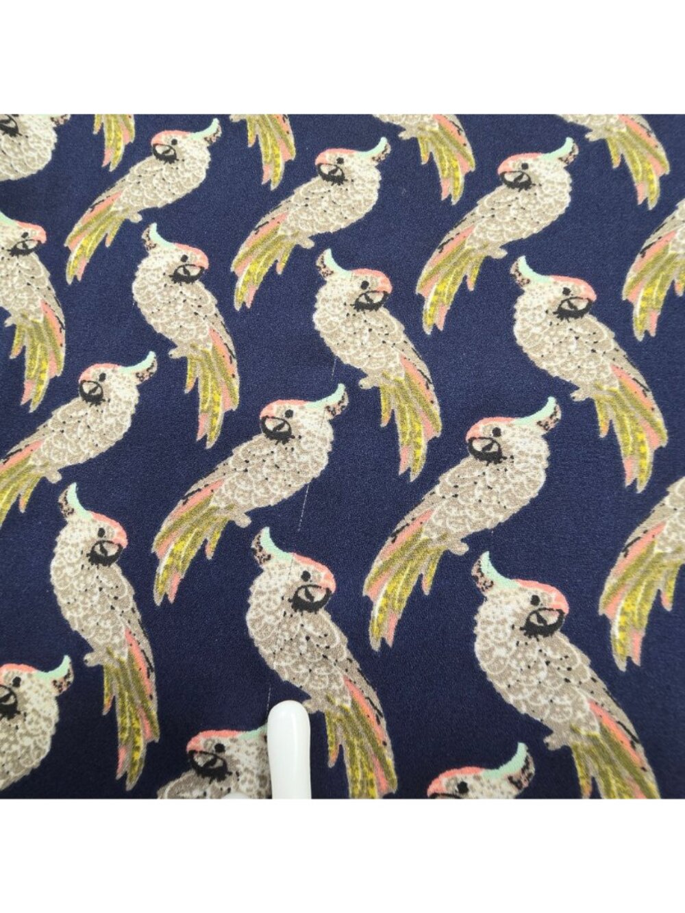 Soho New York & Company Shirt M Birds Parrot Button-Up Navy Long Sleeve - Picture 4 of 6